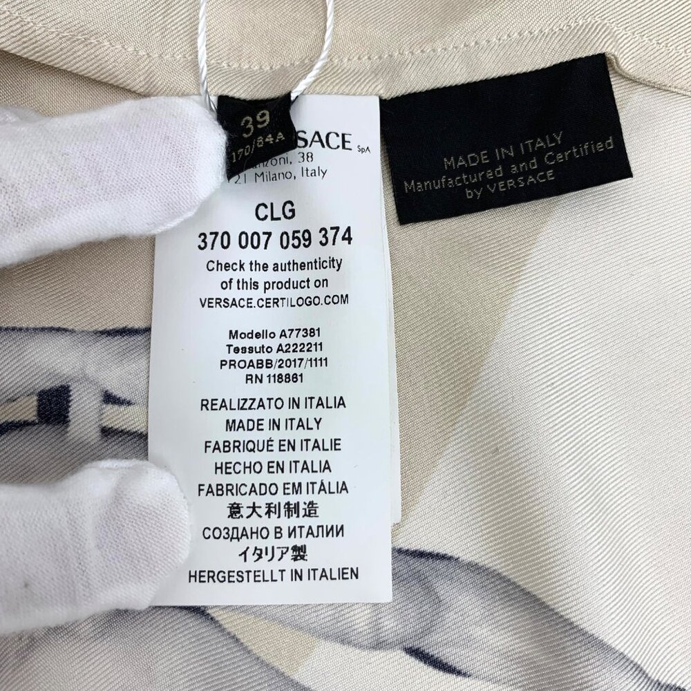 Versace Color-Block Pattern Printed Collared Sing… - image 6